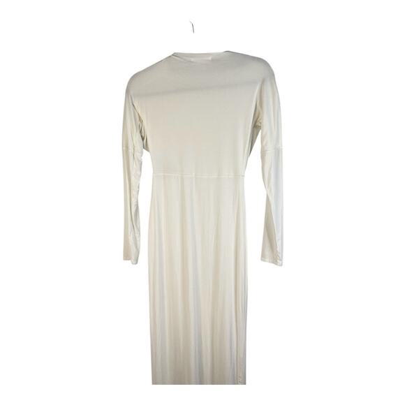 The Line by K Pascal Maxi Dress Ruched Long Sleeve Cut Out Evening Ivory Size S - Picture 10 of 13